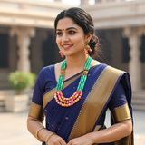 Aqua green three layer necklace