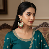 Red Kundan Chandbali