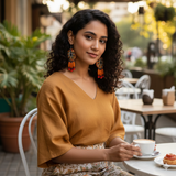 Orange Fabric Earrings