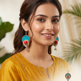 Blue Fabric Earrings
