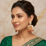 Orange Fabric Earring
