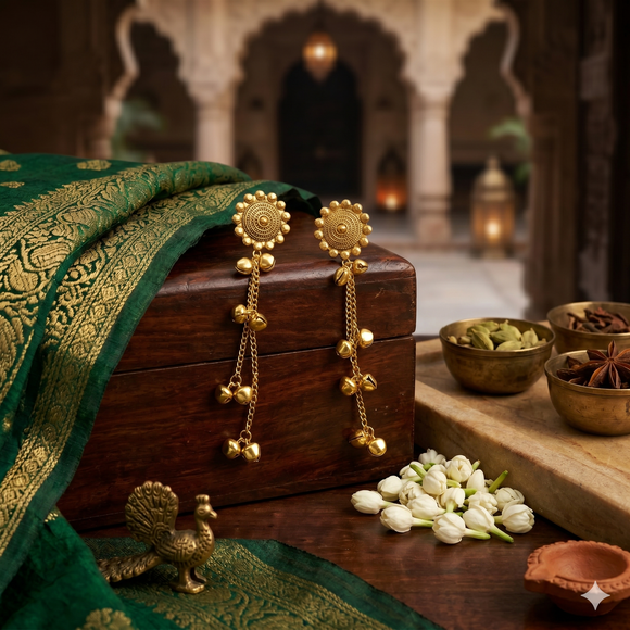 Golden Kashmiri Earrings