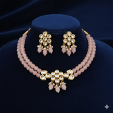 Peach Kundan Choker Set