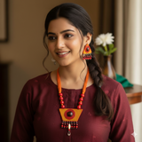 Red And Orange Wooden Beads Jewellery