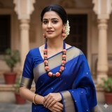 Rustic Bloom Handcrafted Wooden Beads Necklace & Earrings