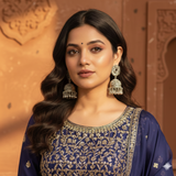 Antique Oxidized Floral Jhumka