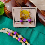 Purple & White Beads Necklace