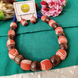 Rustic Bloom Handcrafted Wooden Beads Necklace & Earrings