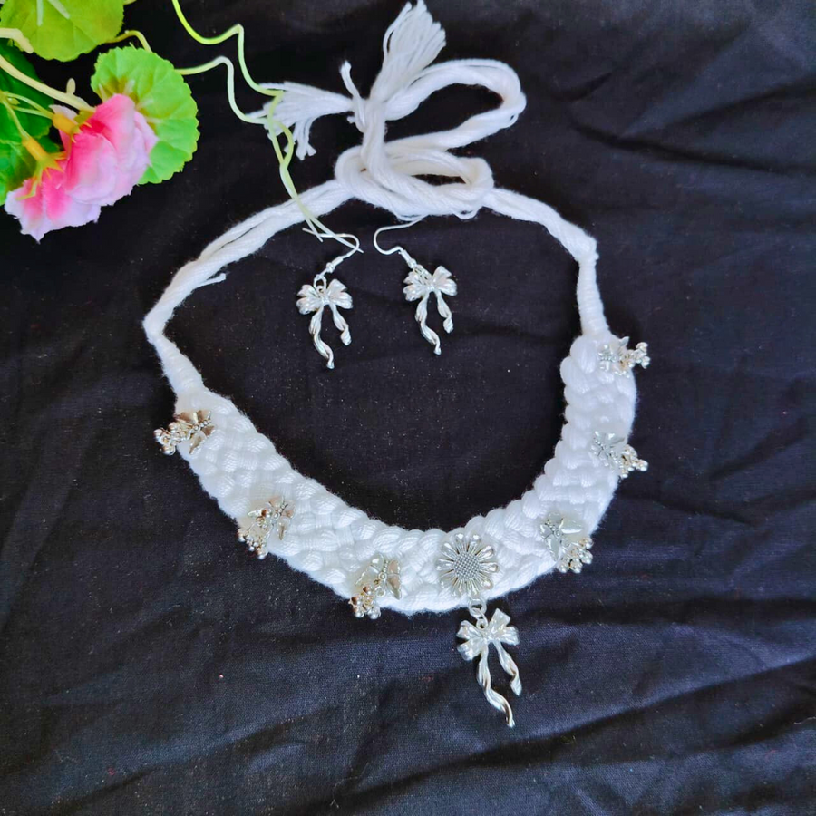 White Thread Necklace
