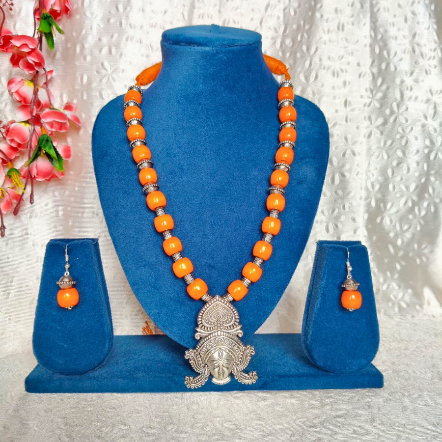 Orange Wooden Beads Jewellery