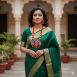 Red Fabric Wooden Beaded Jewellery