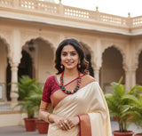 Red and brown wooden beads necklace