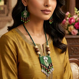 Forest Leaf Boho Necklace Set