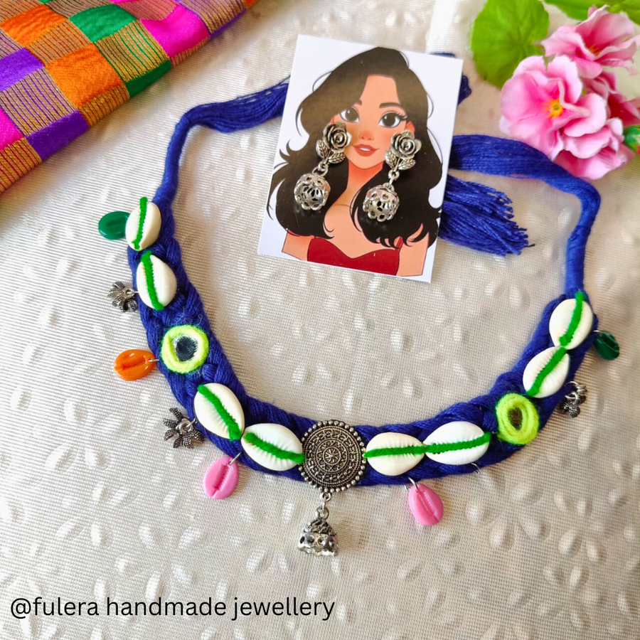 Blue Thread Necklace