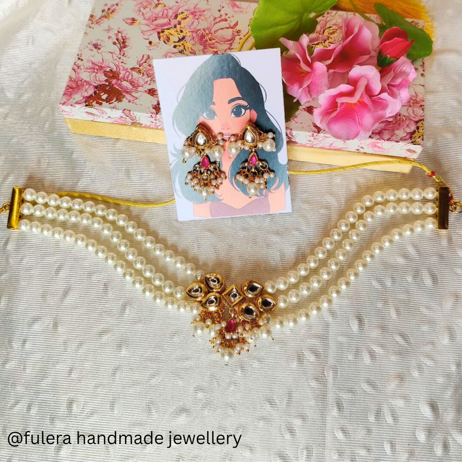 Pearl Rajnigandha Choker Set