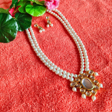 White pearl and kundan set
