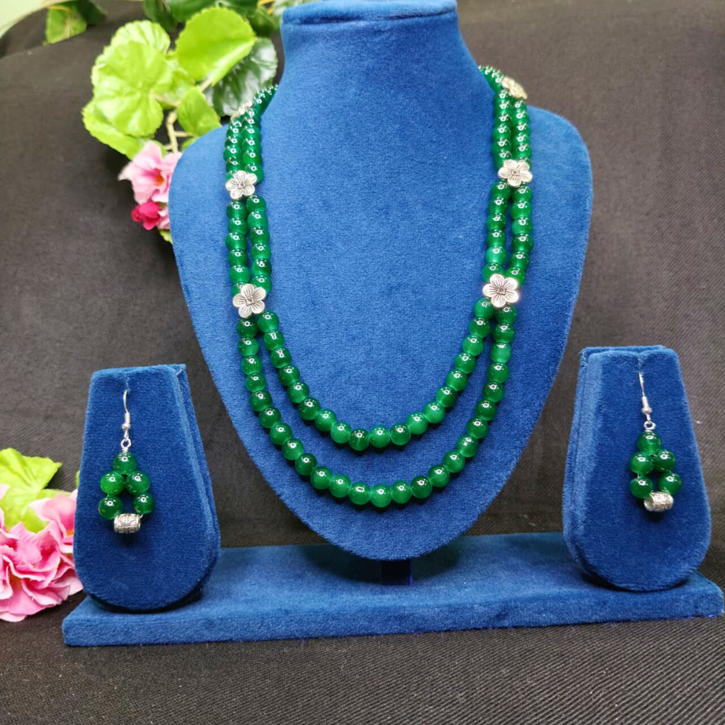 Green Beads Necklace Set