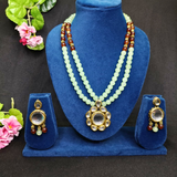 Mint Green Kundan Pendant Set