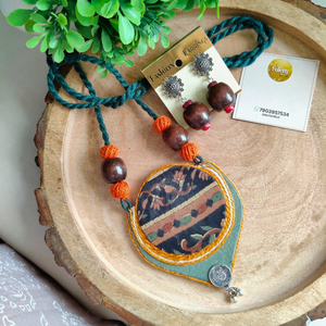 Green Fabric Necklace