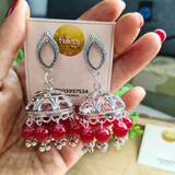 Sinduri Silver Jhumka