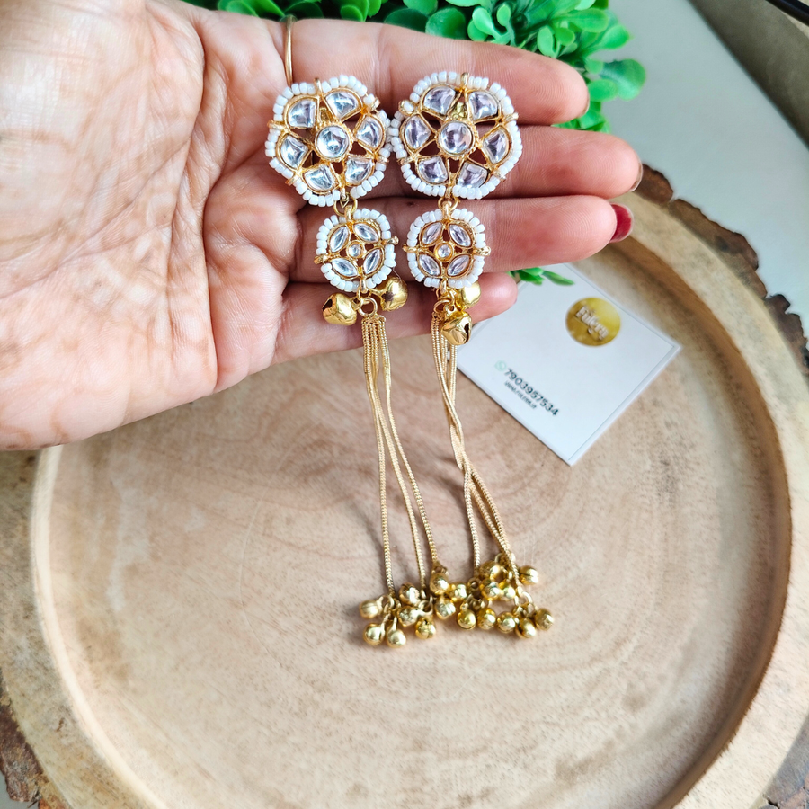 Kundan Kashmiri  Long Earrings