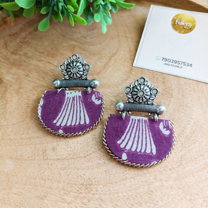 Purple Fabric Earrings