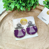 Purple Fabric Earrings