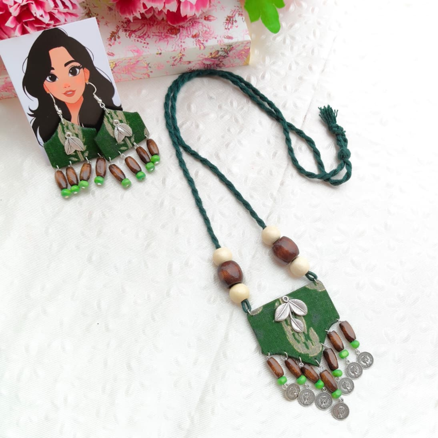 Forest Leaf Boho Necklace Set