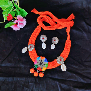 Orange Thread Necklace