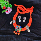 Orange Thread Necklace