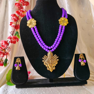Purple Oxidised Pendent Set