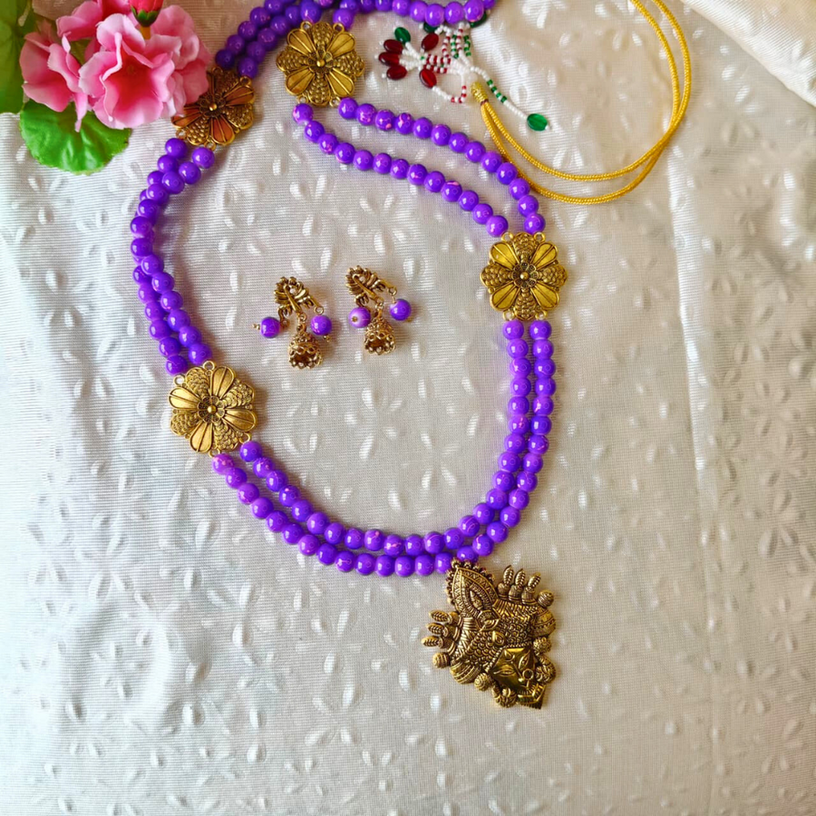 Purple Oxidised Pendent Set