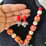 Red Wooden Beads Necklace